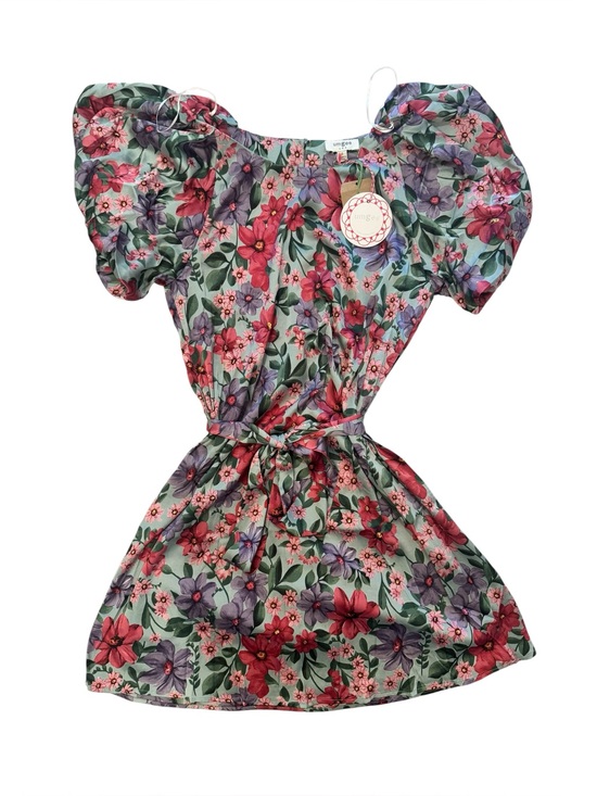 Umgee Dresses & Skirts - NWT Umgee Floral Puff-Sleeve Belted Mini Dress